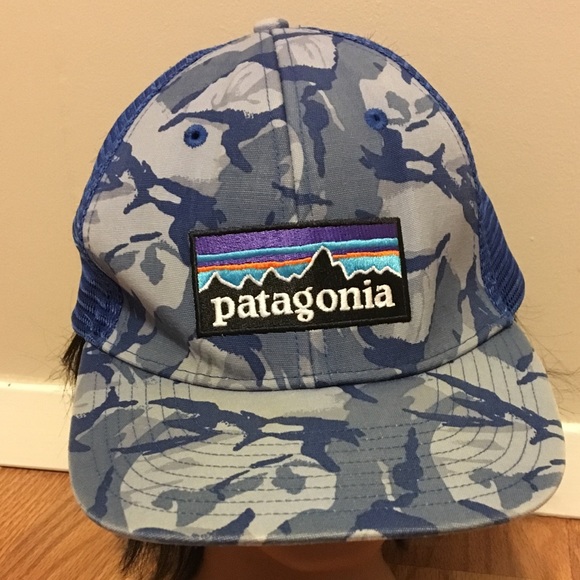 blue camo patagonia hat